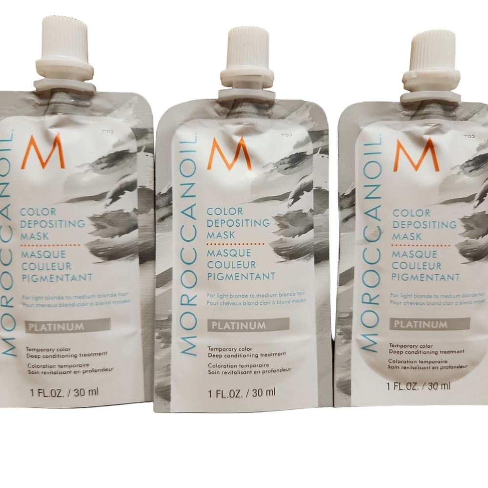Moroccanoil Color Depositing Mask Platinum 1 ounce Packet, Lot of 3